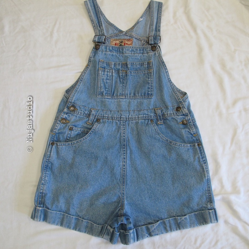 EUC Vintage Express Denim Short Overalls Jeans Size M